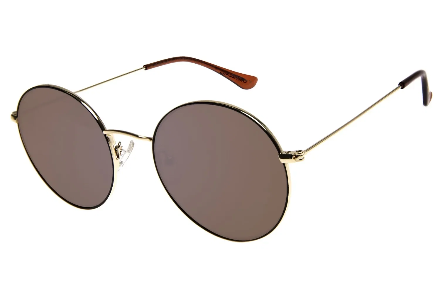 Óculos De Sol Feminino Chilli Beans Redondo Marrom Dourado