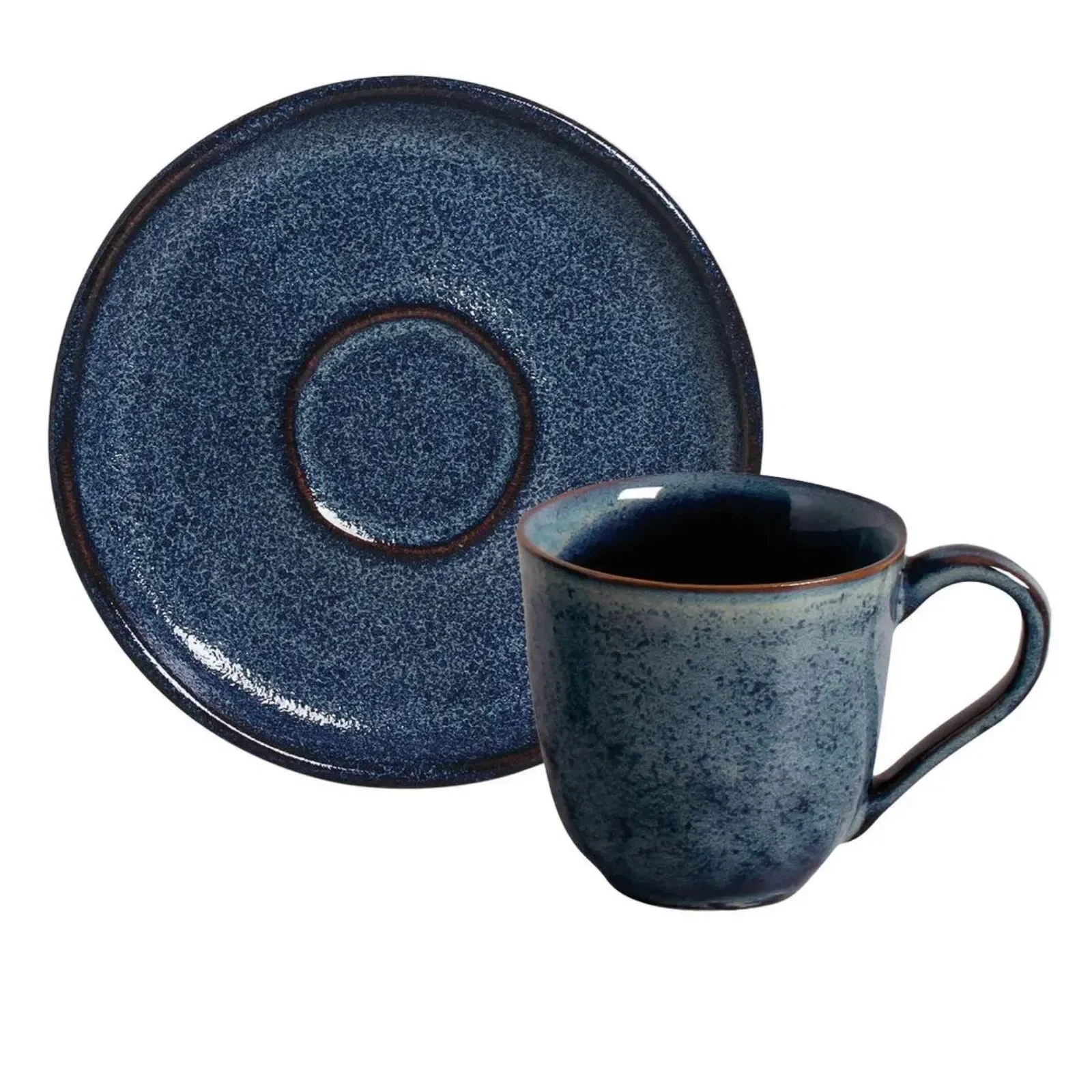 Xícara de Chá Titanium em Stoneware Azul 170ML Porto Brasil — imagem 1
