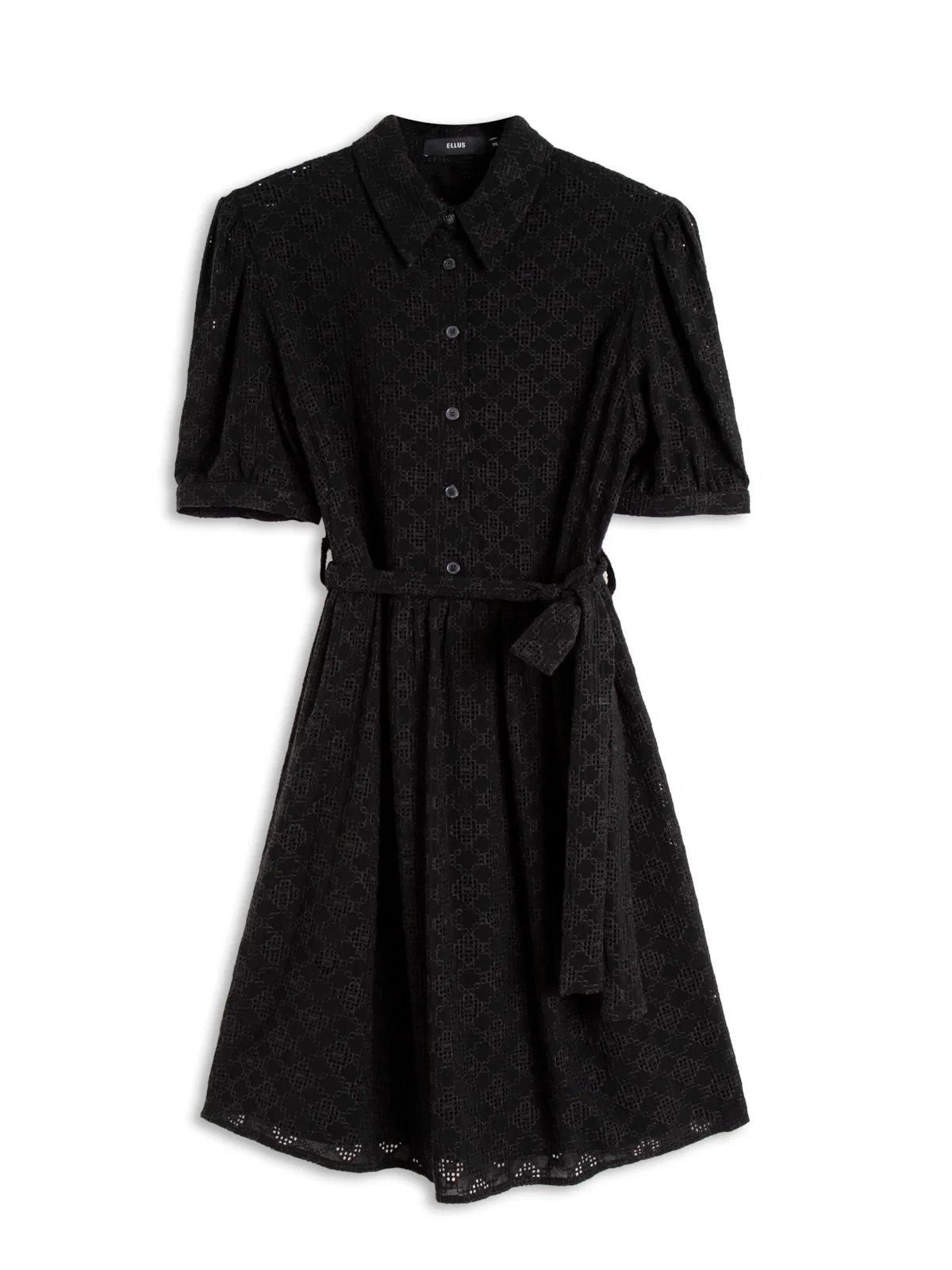 Voil de Viscose Chemise Midi Preto — imagem 1