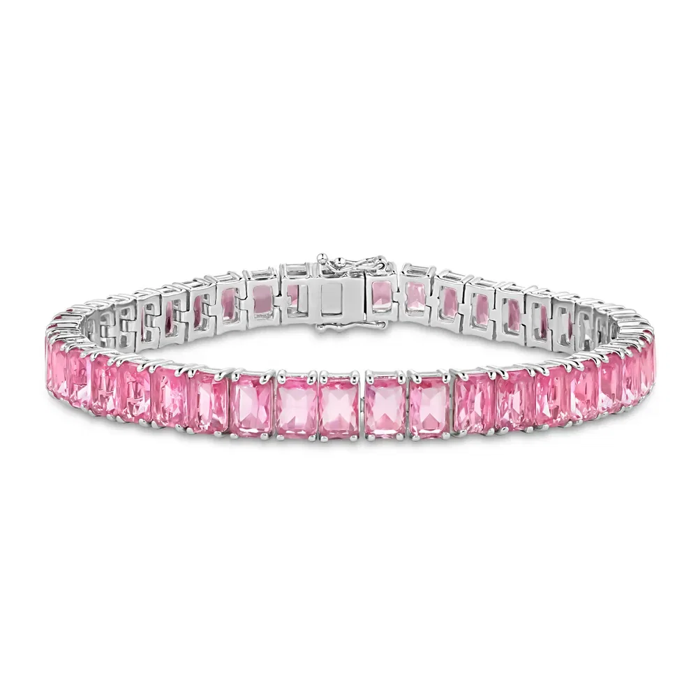Pulseira Life Royal em Prata 925 com Pedras Rosas — imagem 1