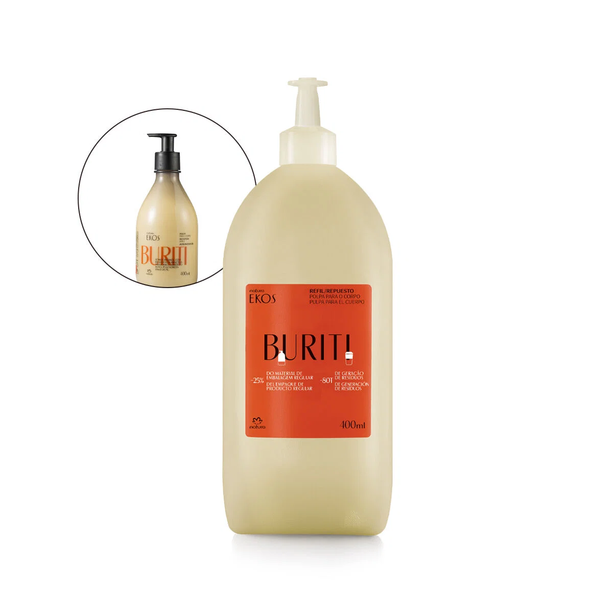 Refil Polpa Desodorante Hidratante Corporal Ekos Buriti 400 ml