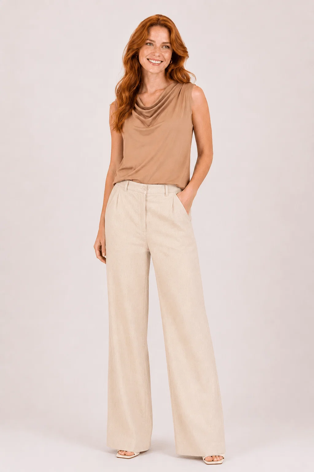 Blusa Malha Gola Degage - Caqui — imagem 1