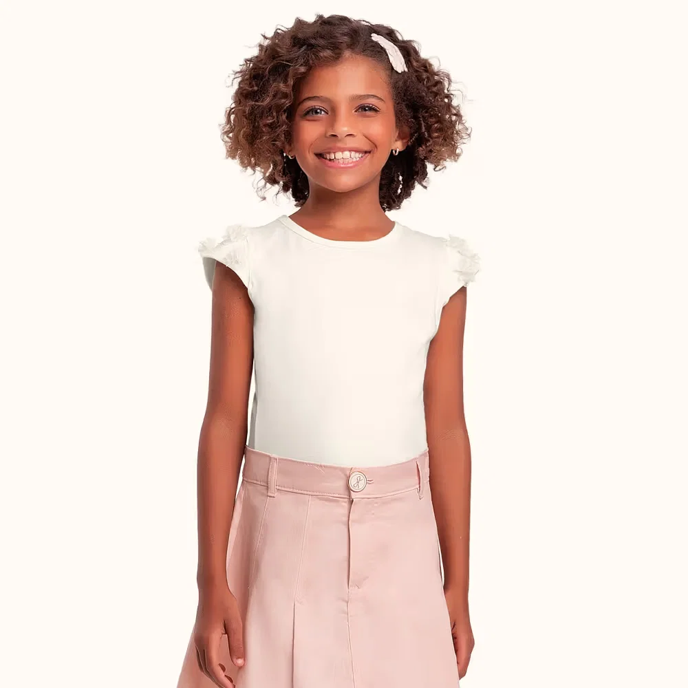 Blusa em cotton leve com aplique decorativo — imagem 1