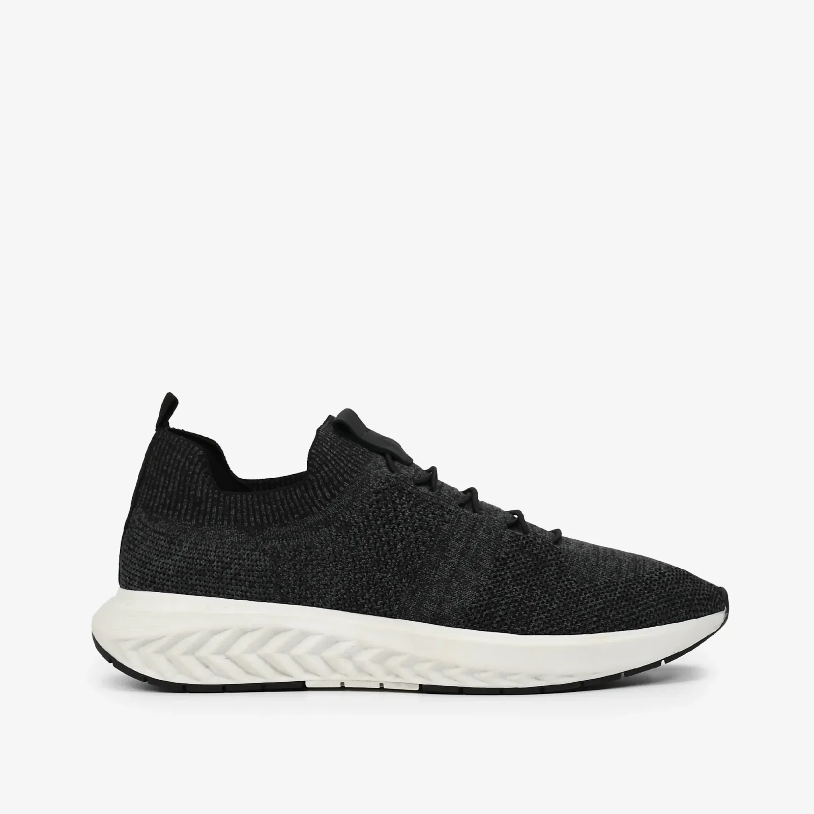 Tênis Masculino Cinza Preto Tecido Knit