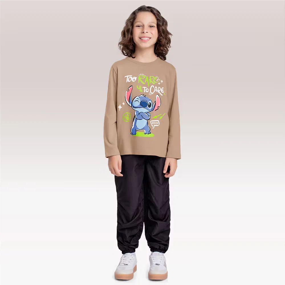 Camiseta manga longa Lilo & Stitch