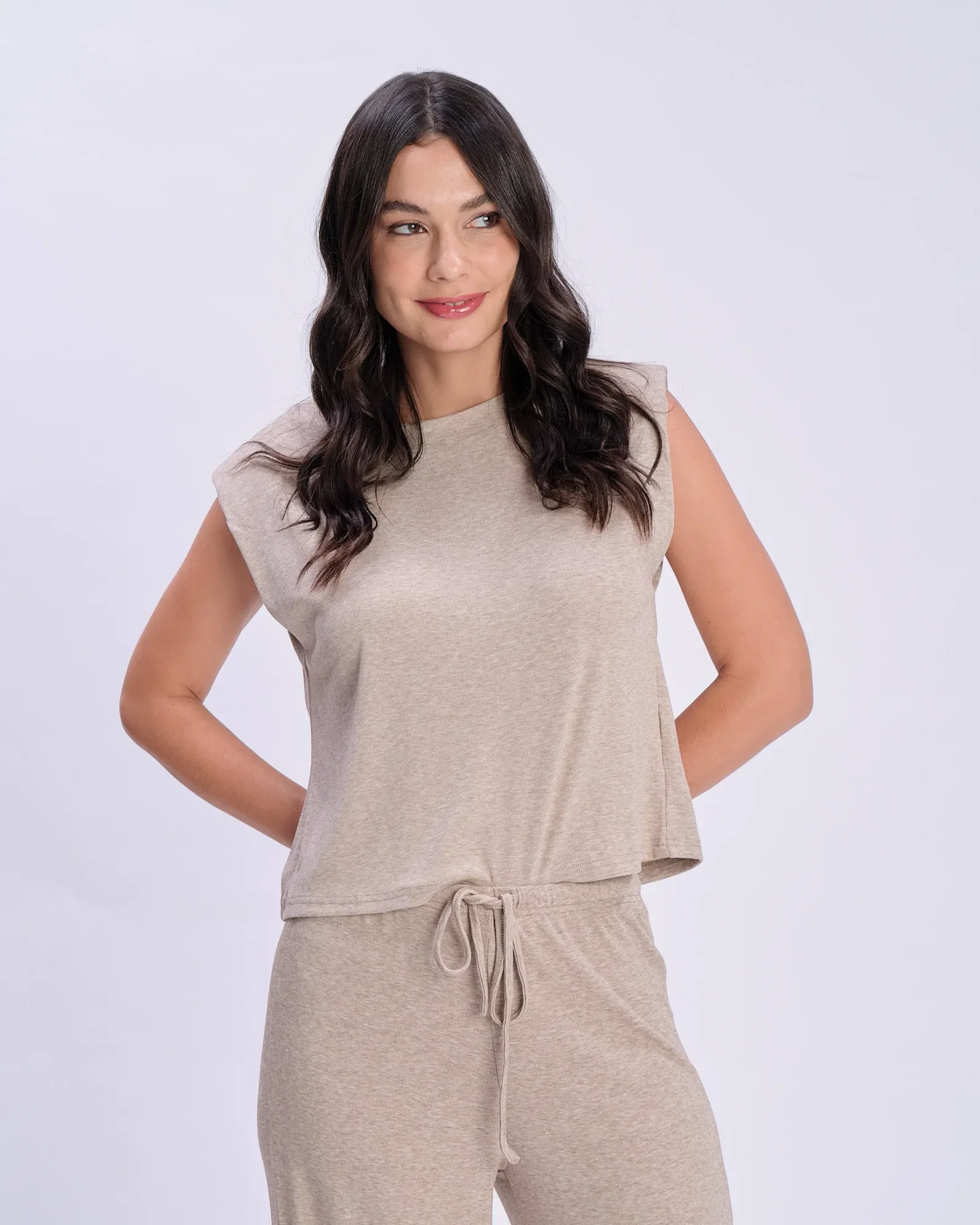 Blusa Muscle Tee Malha - Areia