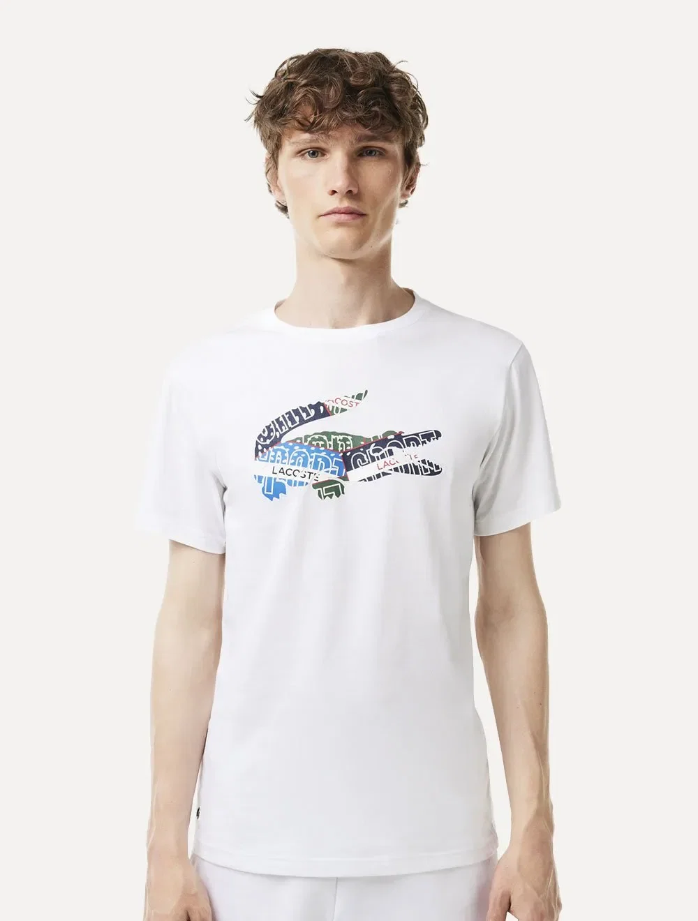Camiseta Lacoste Masculina Sport Cotton Jersey Logo Branca