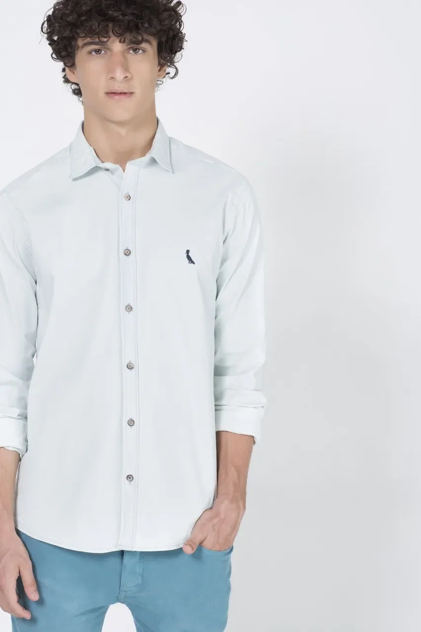 Camisa Enxuto Denim Delave