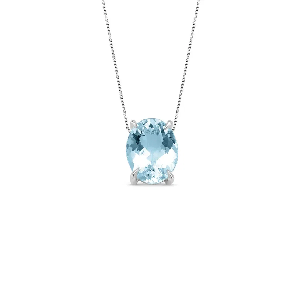 Pingente Essenza em Ouro Branco 18k com Água Marinha, 9mm — imagem 1