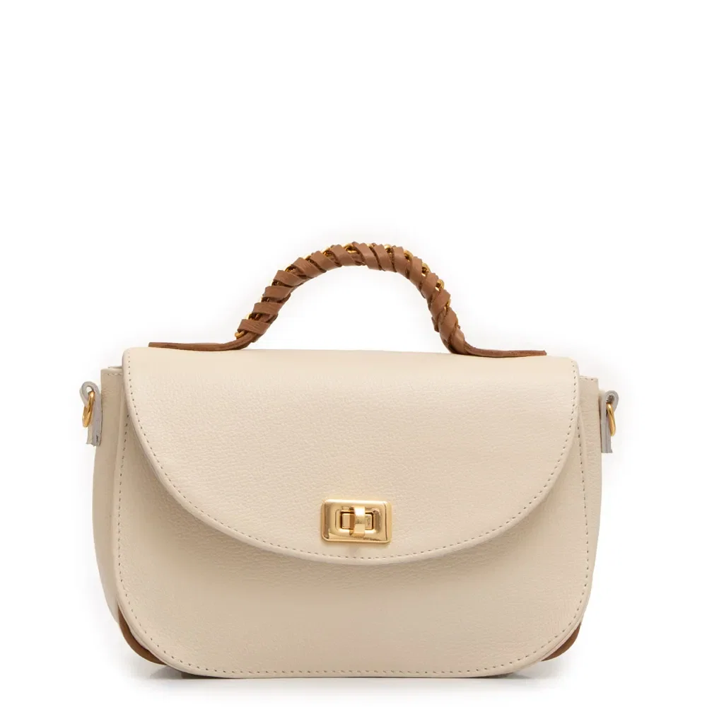 Bolsa Estruturada Couro Off white