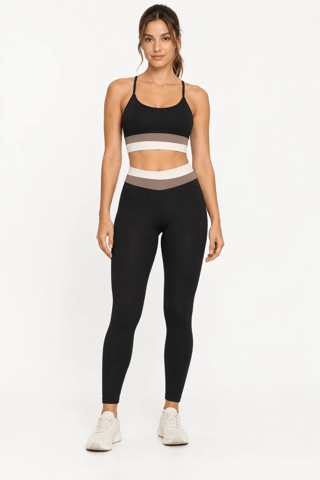 Calça Fitness Tricolor - Preto — imagem 1