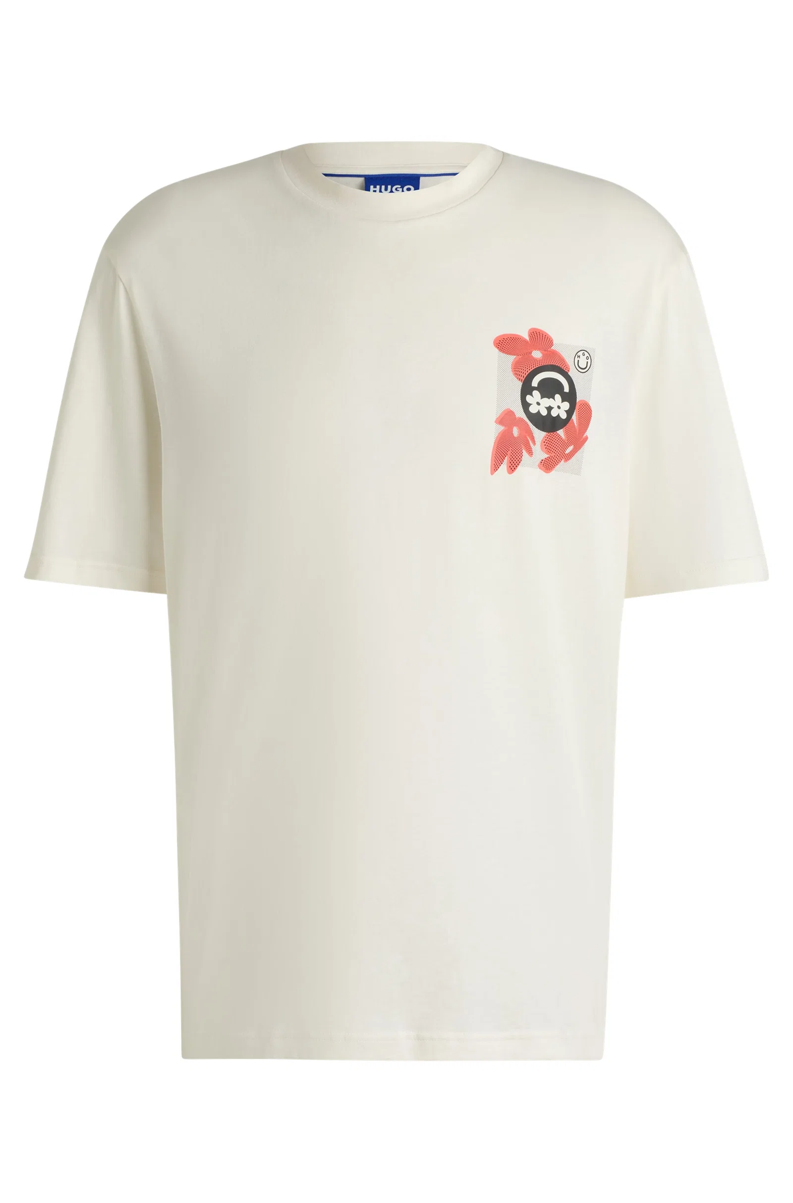 Camiseta De Algodão Com Logos Estampadas