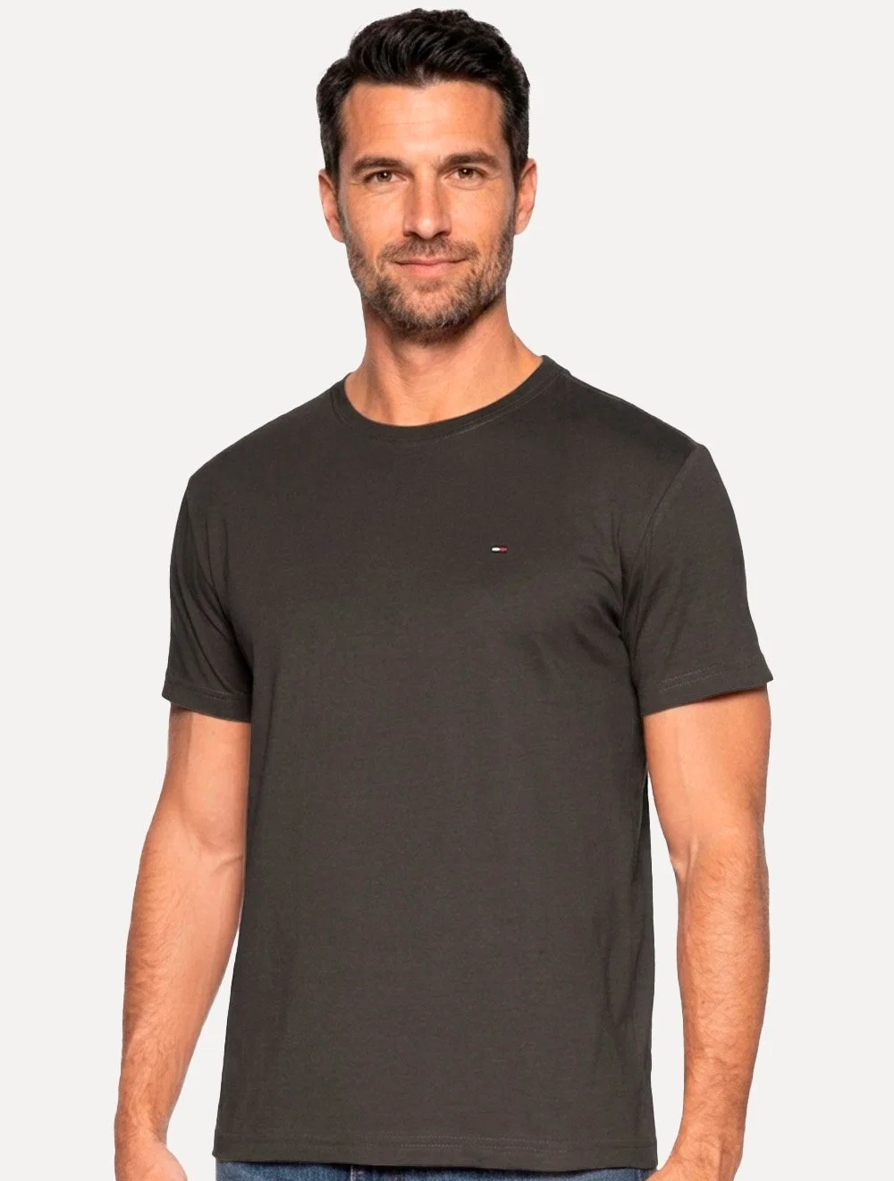 Camiseta Tommy Hilfiger Masculina Essential Cotton Marrom Escuro — imagem 1