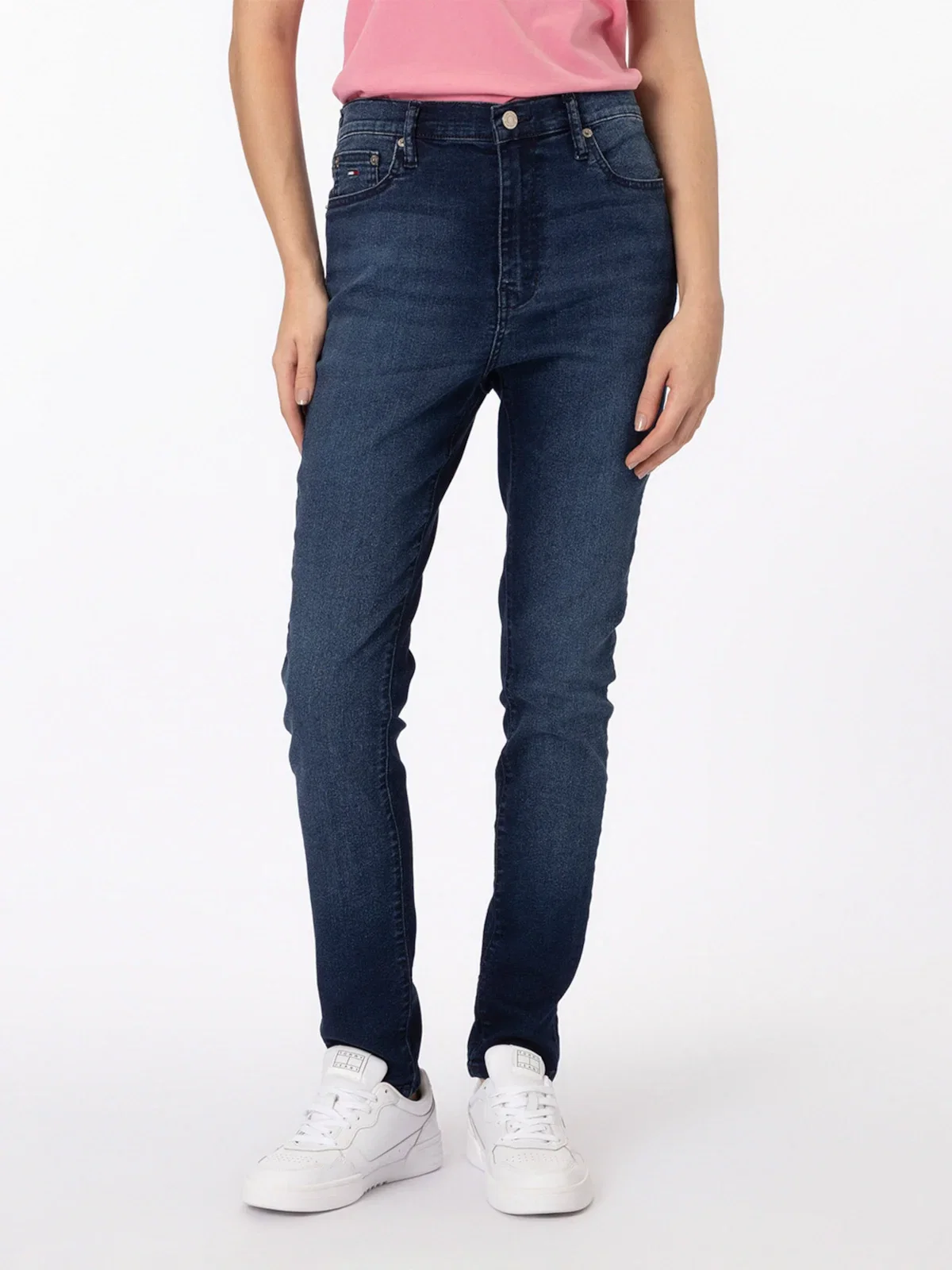 Calça Jeans Skinny com Lavagem Azul Escuro — imagem 1