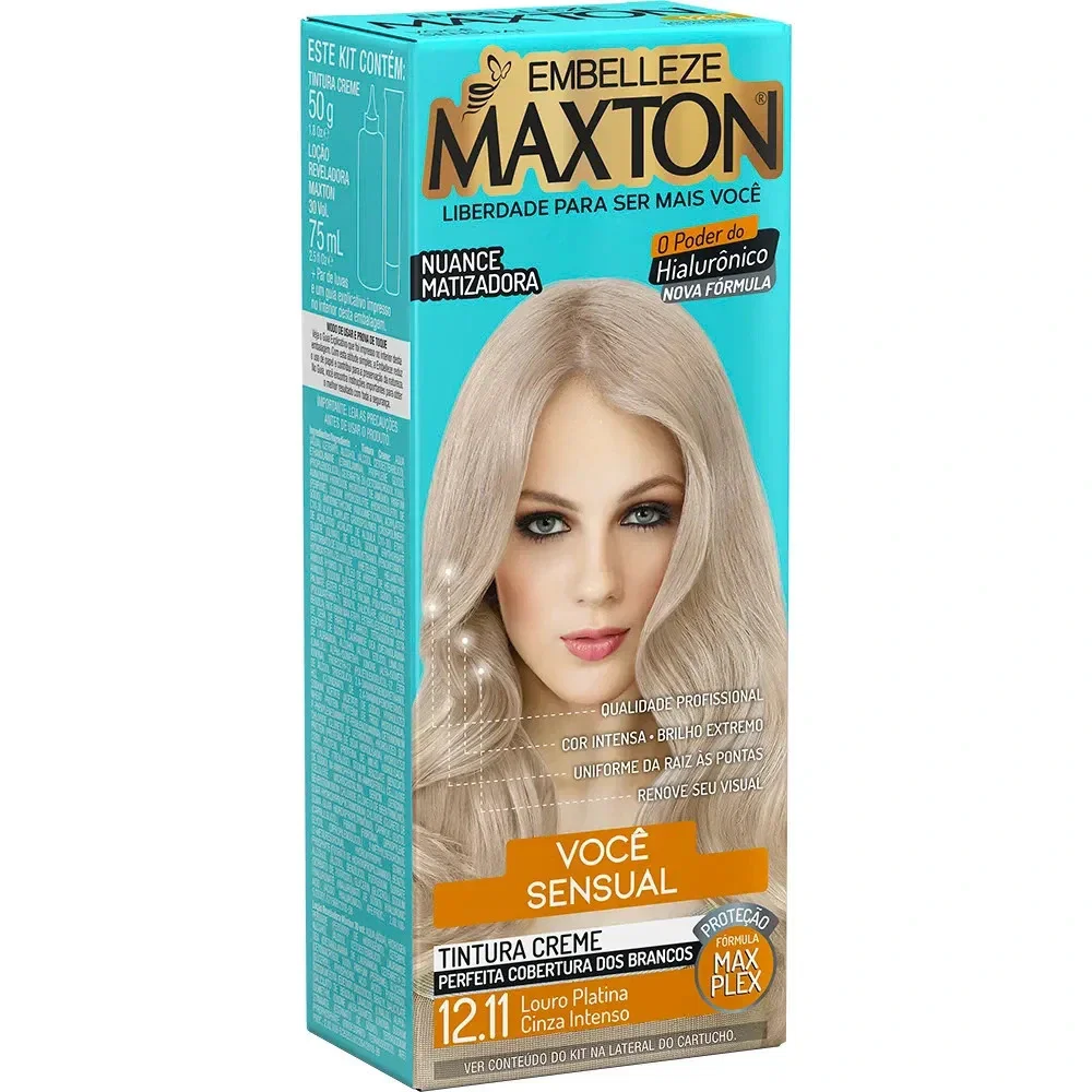 Tintura Maxton 12.11 Louro Platina Cinza Intenso
