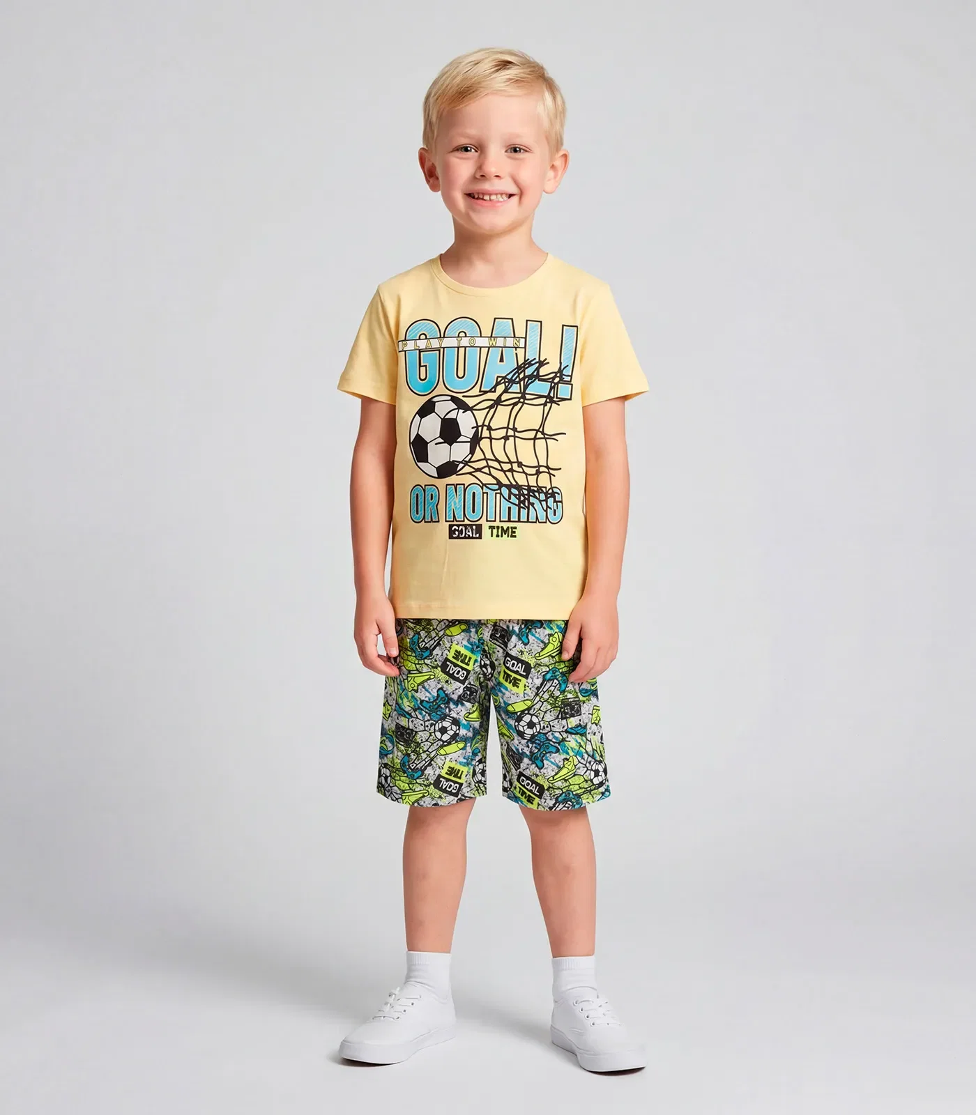 Pijama Infantil Menino Brilha No Escuro Kappes Amarelo