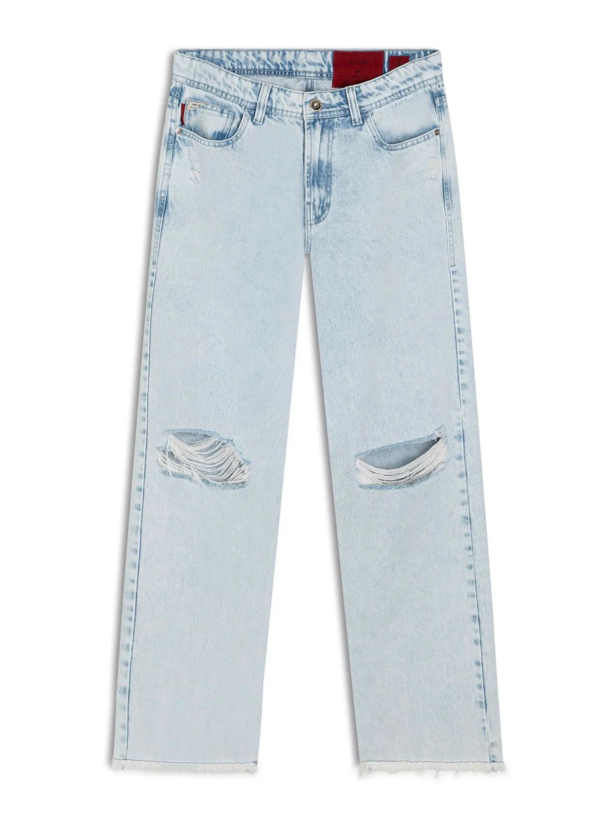 Calça Vintage Denim Low Rise Destroyer Lav.Delave C/Puidos