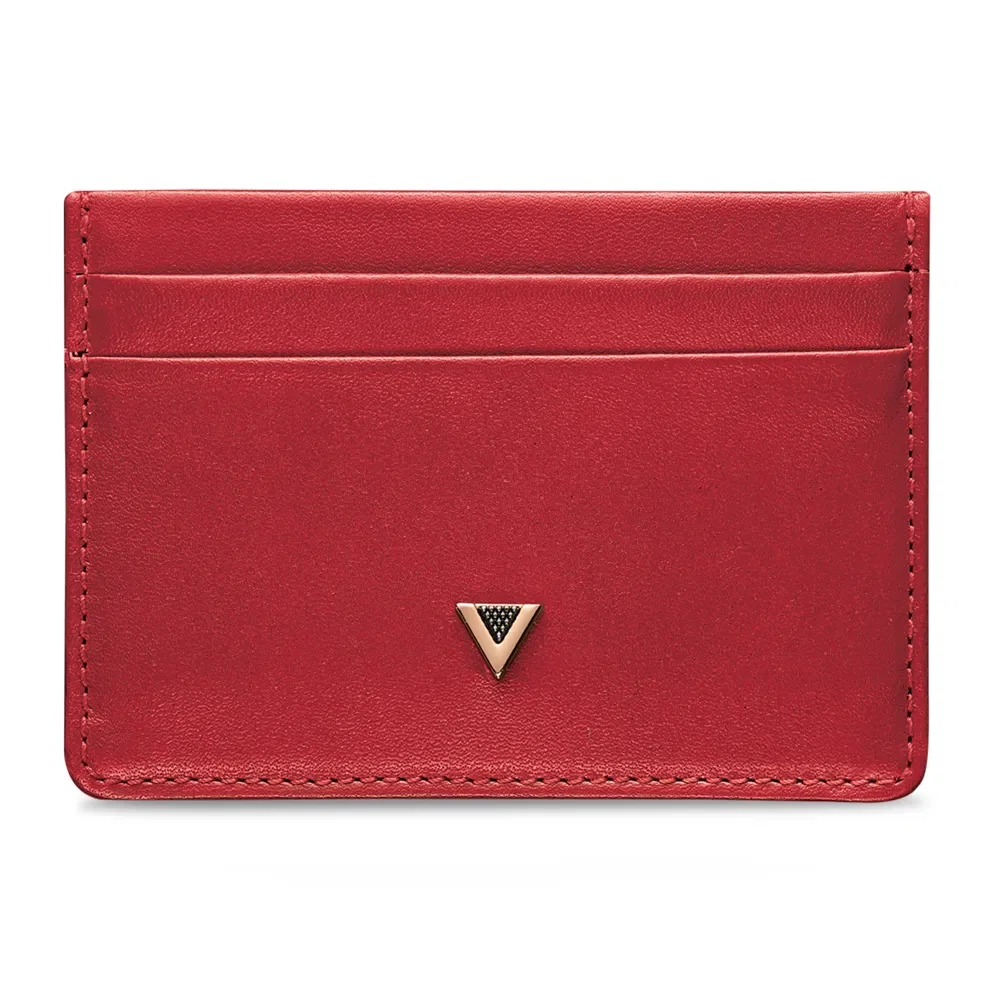 Porta-Cartões Feminino Couro Cereja