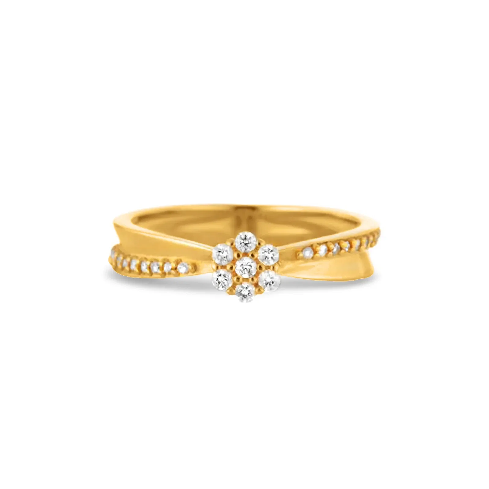 Anel Pavê em Ouro Amarelo 18k com Diamantes — imagem 1
