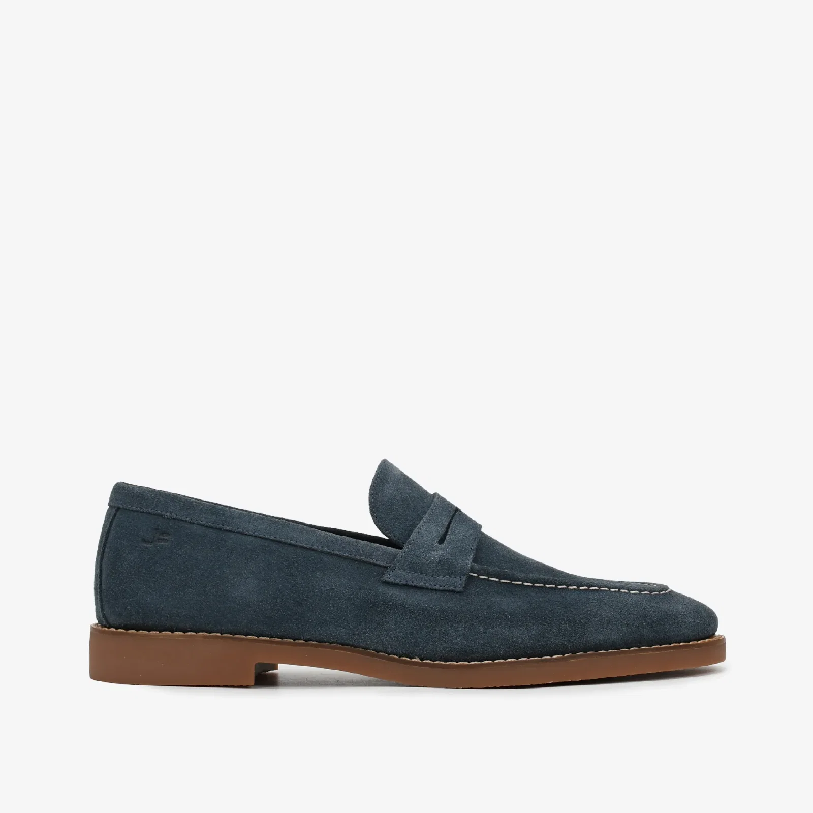 Loafer Masculino Azul Camurça Couro — imagem 1