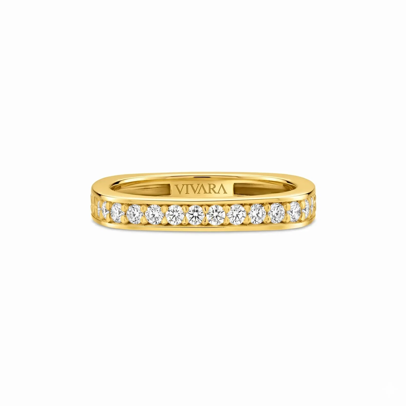 Anel Square em Ouro Amarelo 18k com Diamantes — imagem 1