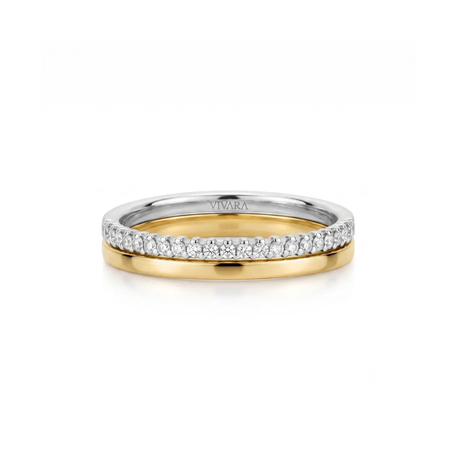 Aliança Essence em Ouro Amarelo e Ouro Branco 18k com Diamantes, 3.6mm