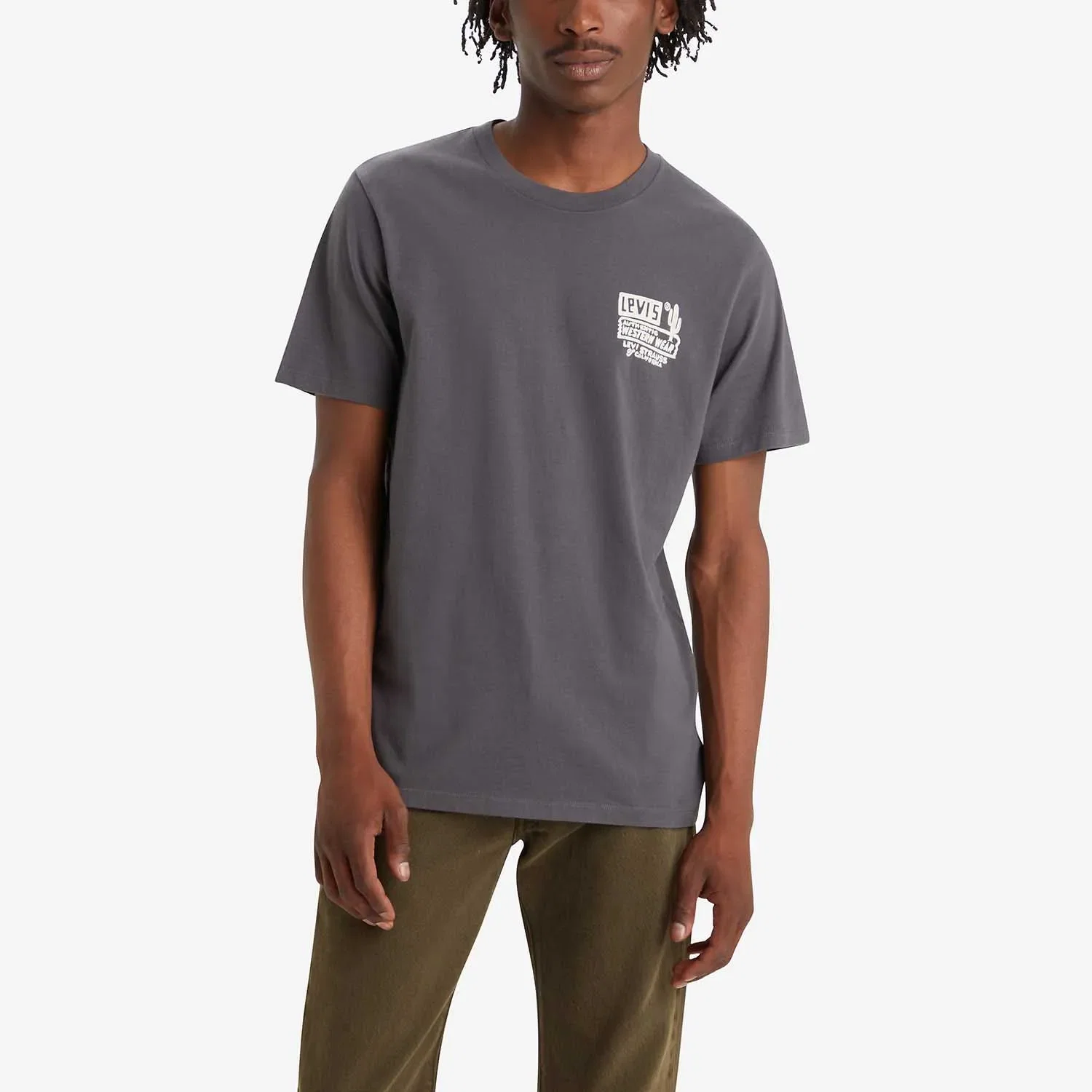 Camiseta Levi's® Graphic Crewneck Cinza Escuro Manga Curta