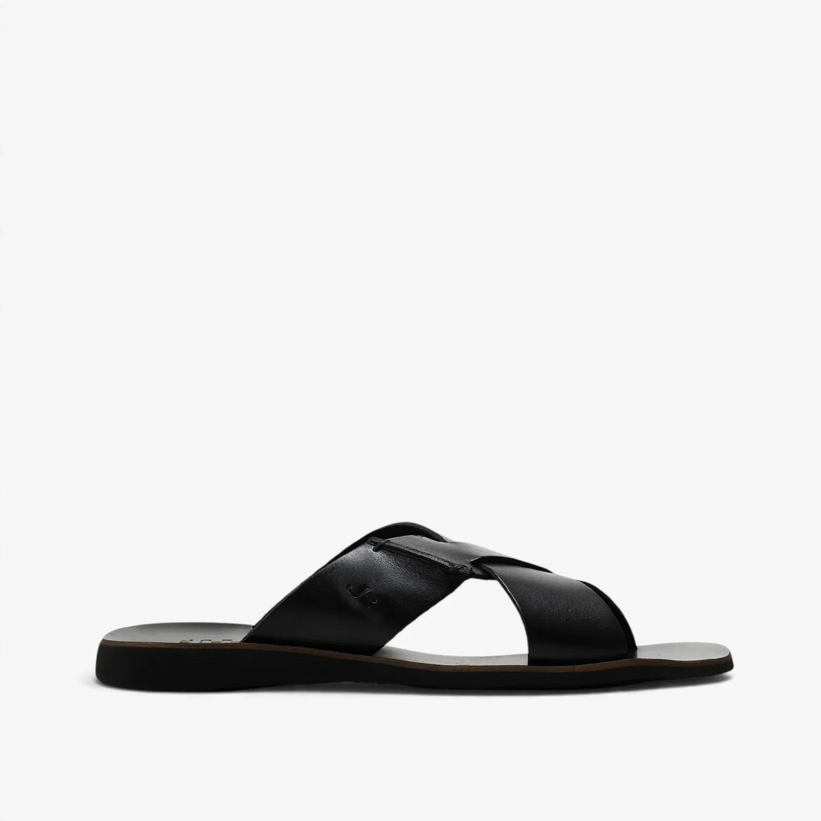 Slide Masculino Preto Couro