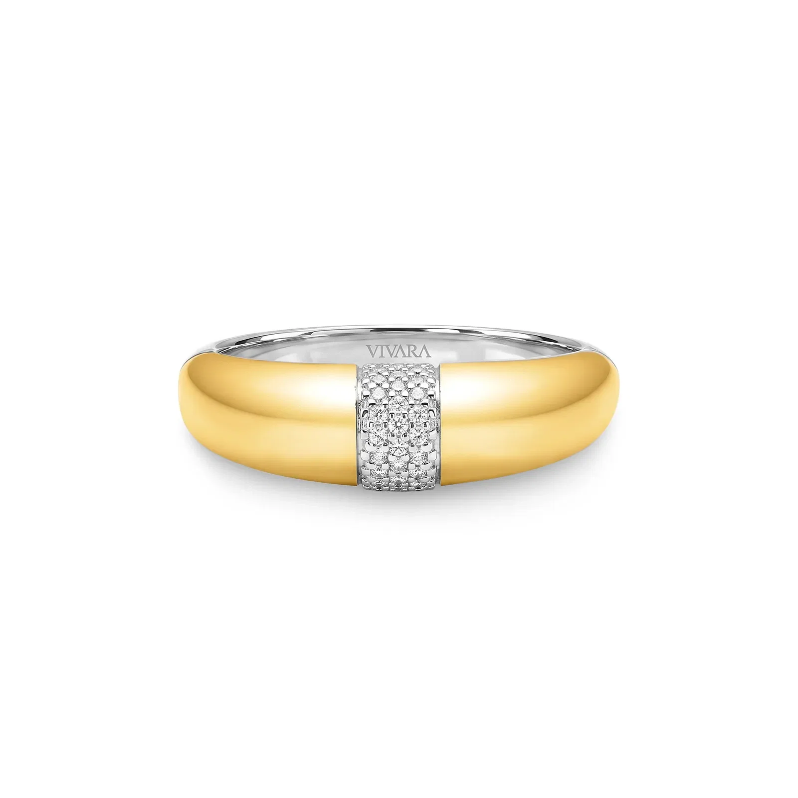 Anel Mykonos em Prata 925 e Ouro Amarelo 18k com Diamantes 0,10 ct — imagem 1
