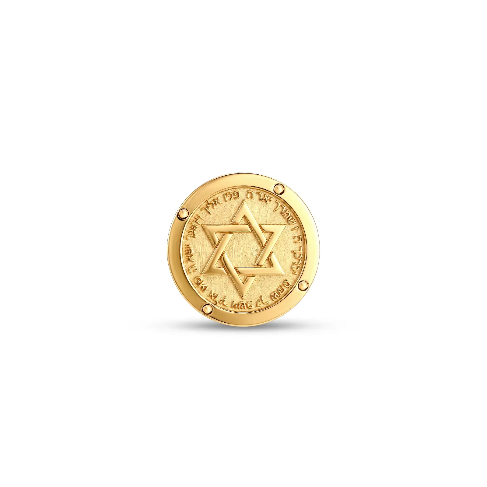 Pingente Medalha Estrela de Davi em Ouro Amarelo 18K