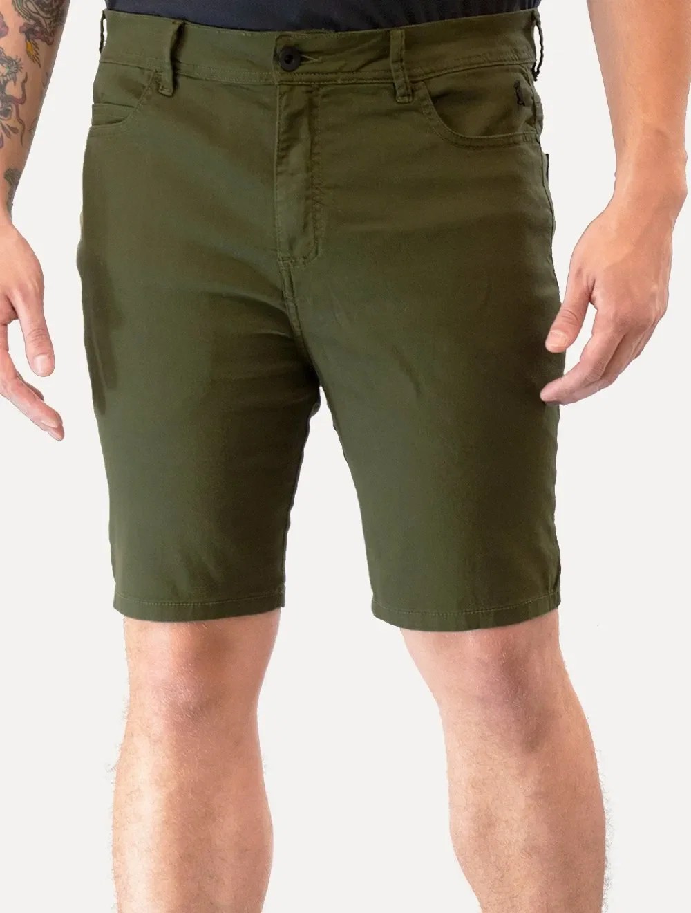 Bermuda Reserva Masculina Sarja Color Verde Militar