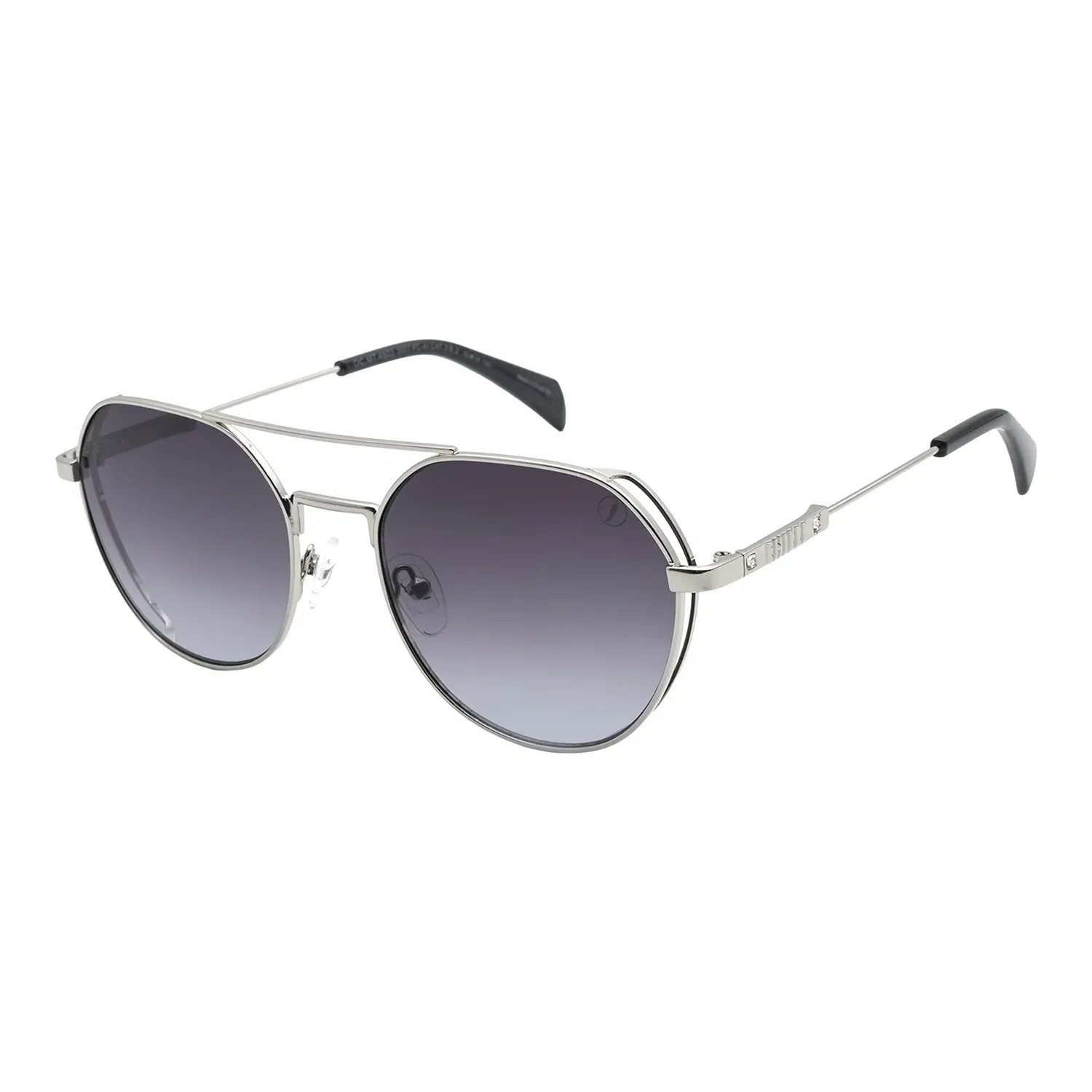 Óculos de Sol Feminino Chilli Beans Flap Redondo Degradê Prata — imagem 1