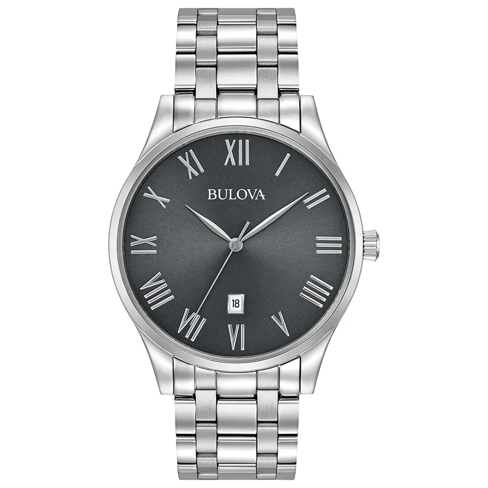 Relógio Bulova American Clipper Masculino Aço Prata 96B261N