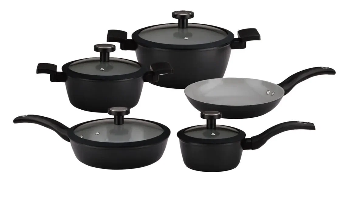 Conjunto de Panelas Noir 5 Peças em Cerâmica de Indução Kenya Preto — imagem 1