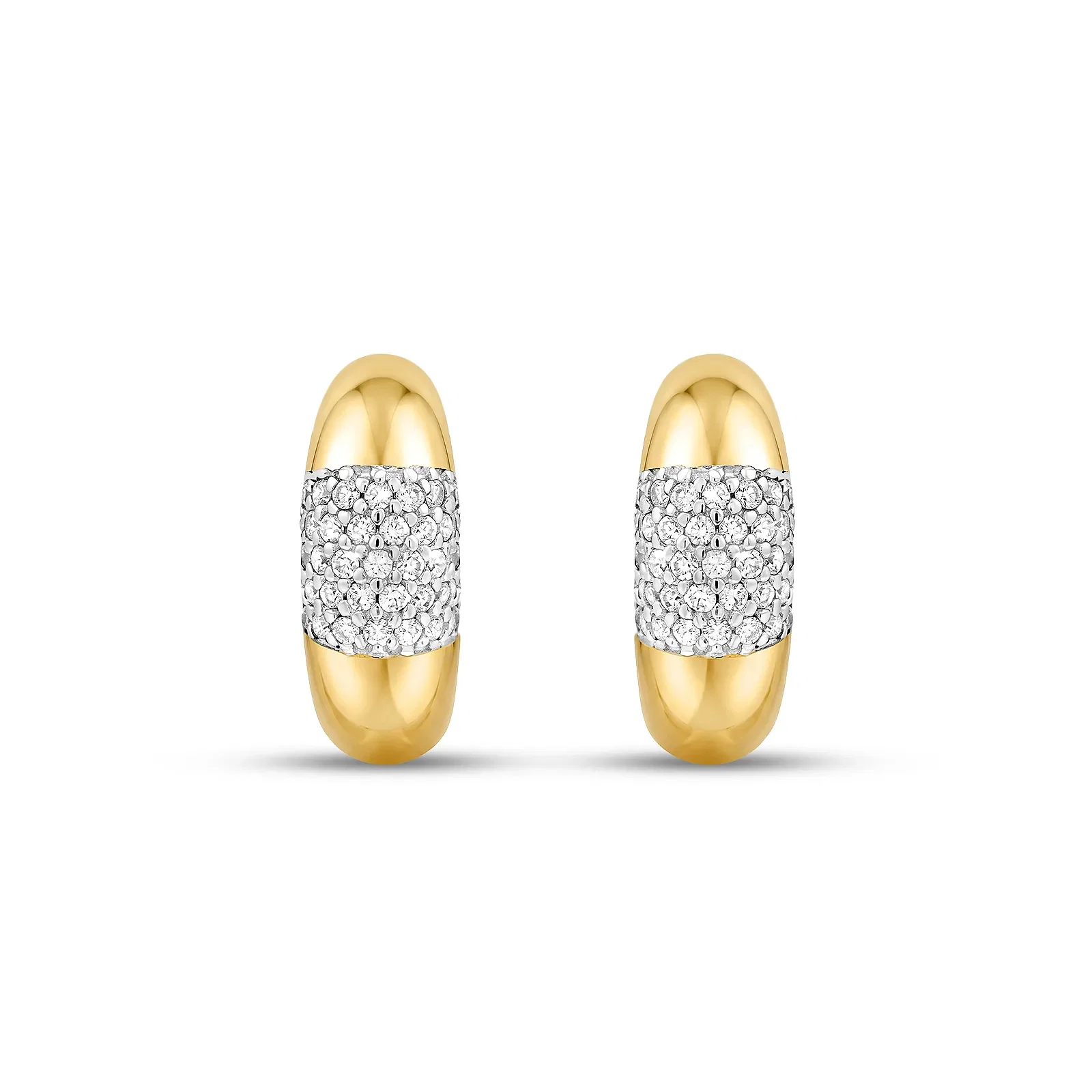 Argola Mykonos em Prata 925 e Ouro Amarelo 18k com Diamantes 0,33ct, 15,6mm — imagem 1