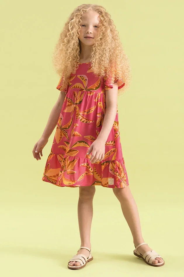 Vestido Infantil Sustentável em Viscose Ecovero com Fibra de Banana