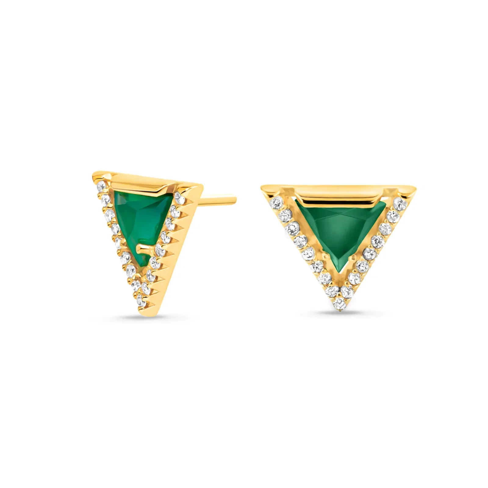 Brinco Vivara em Ouro Amarelo 18k com Ágata Verde e Diamantes 0,20 ct — imagem 1
