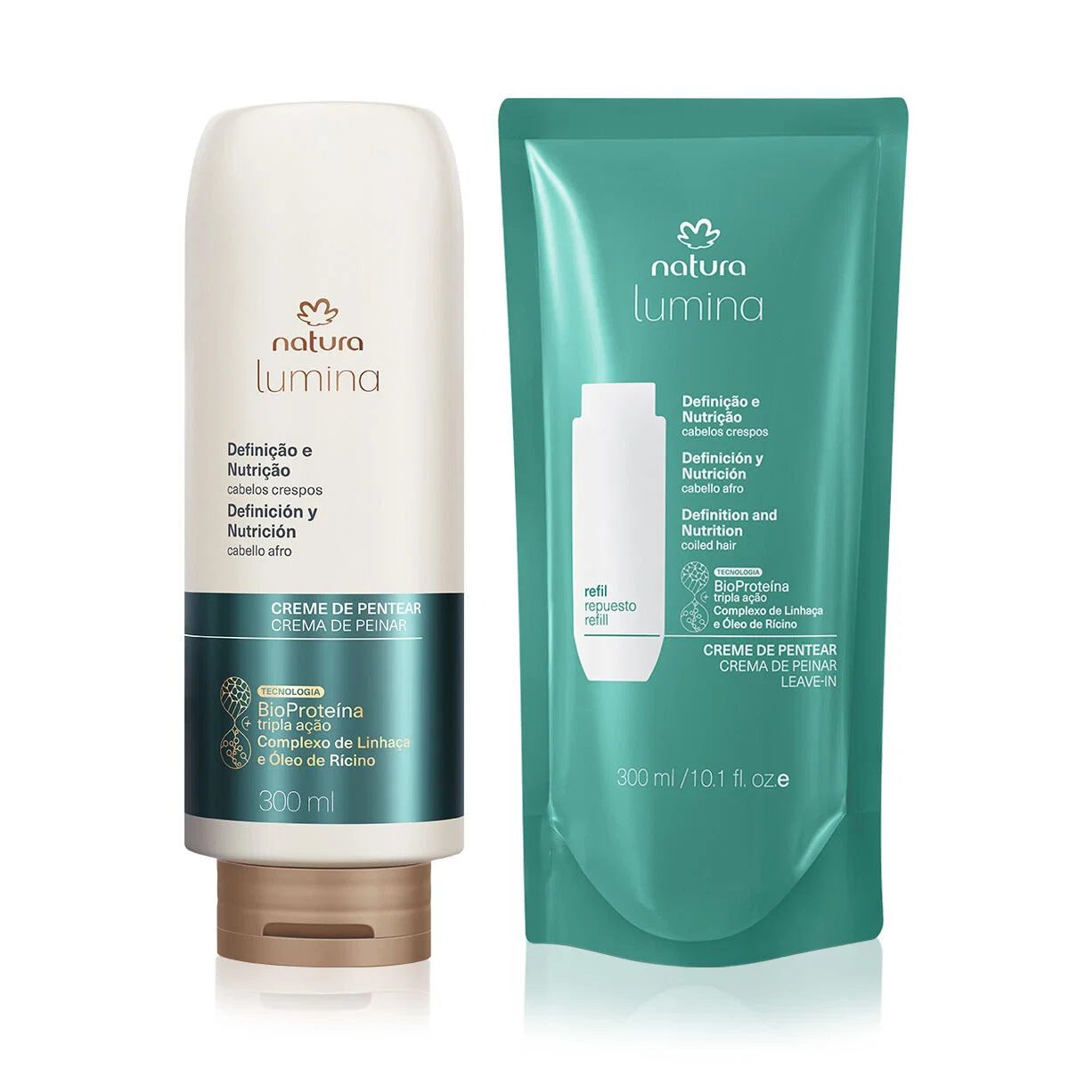 Kit Creme de Pentear Ativador para Definição e Nutrição de Cabelos Crespos com Refil (2 produtos)