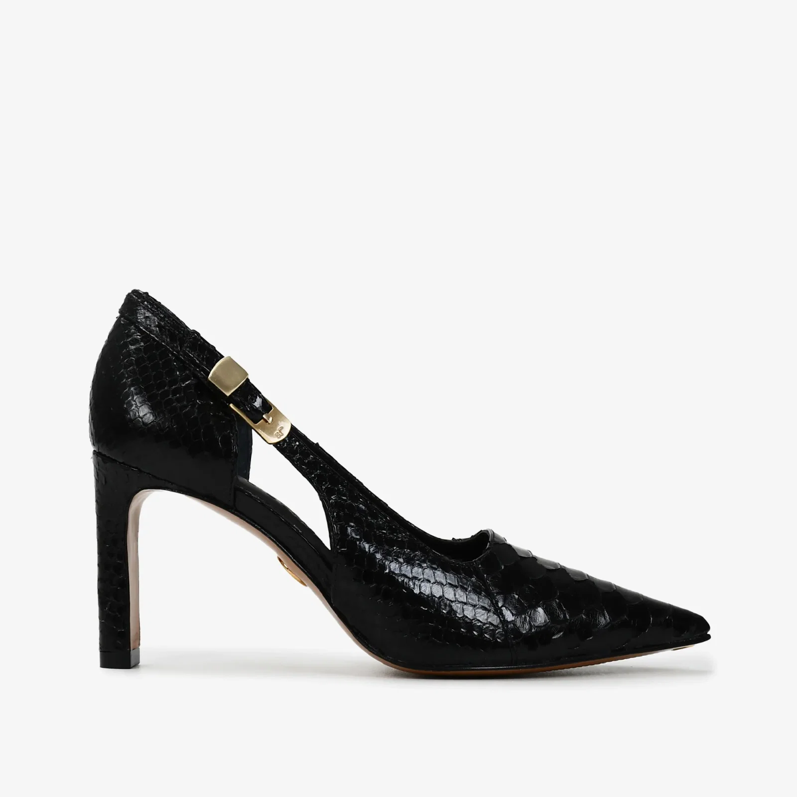 Scarpin Preto Cobra Python