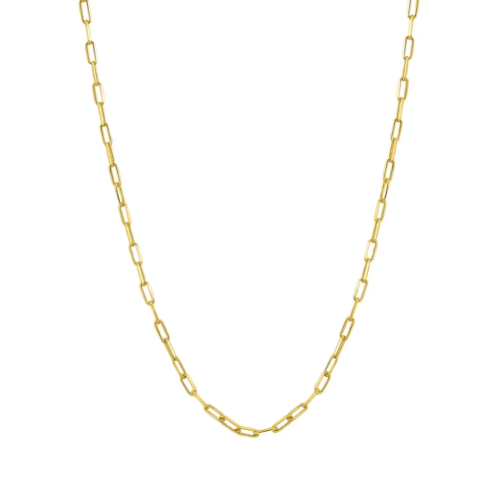 Corrente Cadeado Alongada em Ouro Amarelo 18k, 70cm — imagem 1