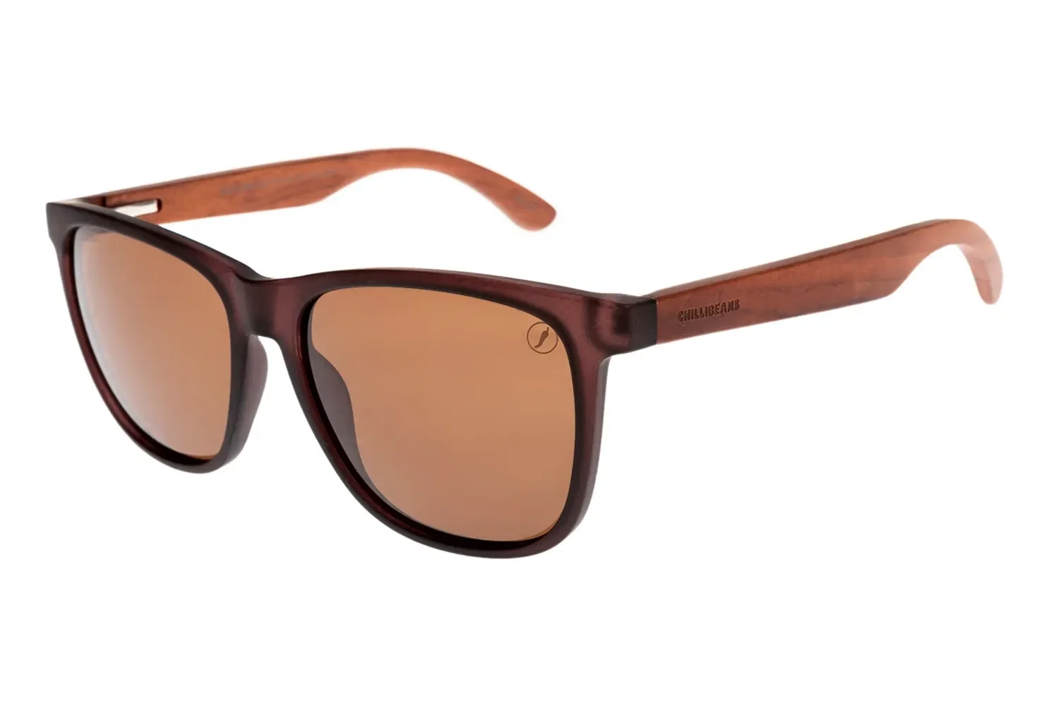 Óculos de Sol Masculino Chilli Beans Bossa Nova Wood Marrom — imagem 1