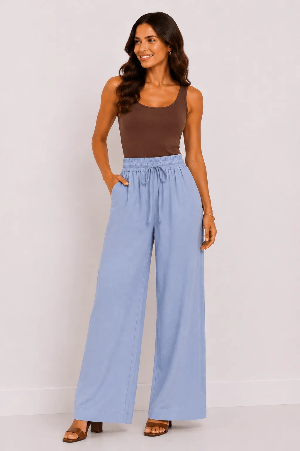 Calça Pantalona - Azul