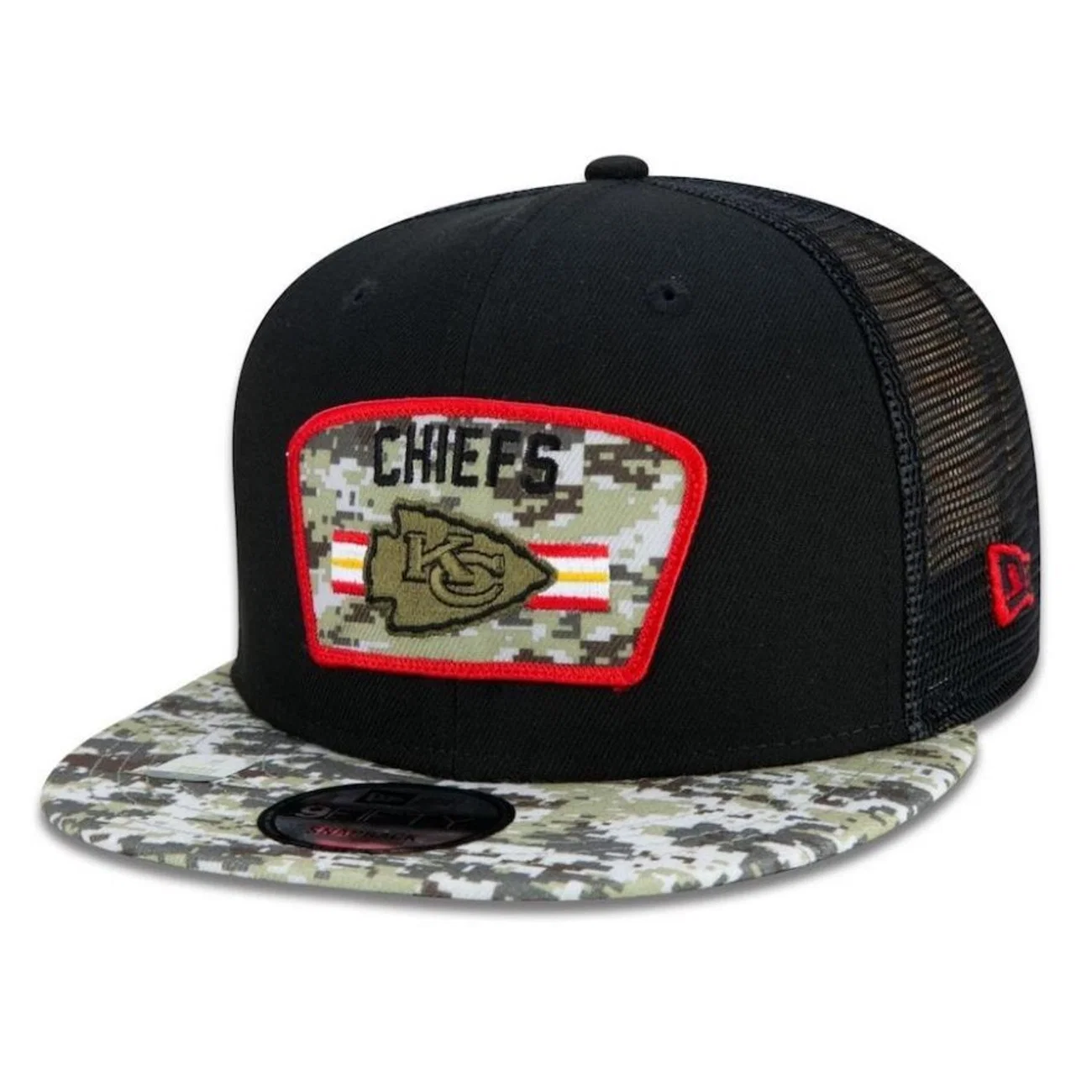 Boné Aba Reta New Era Kansas City Chiefs 950 NFL 21 Salute Service - Snapback - Adulto