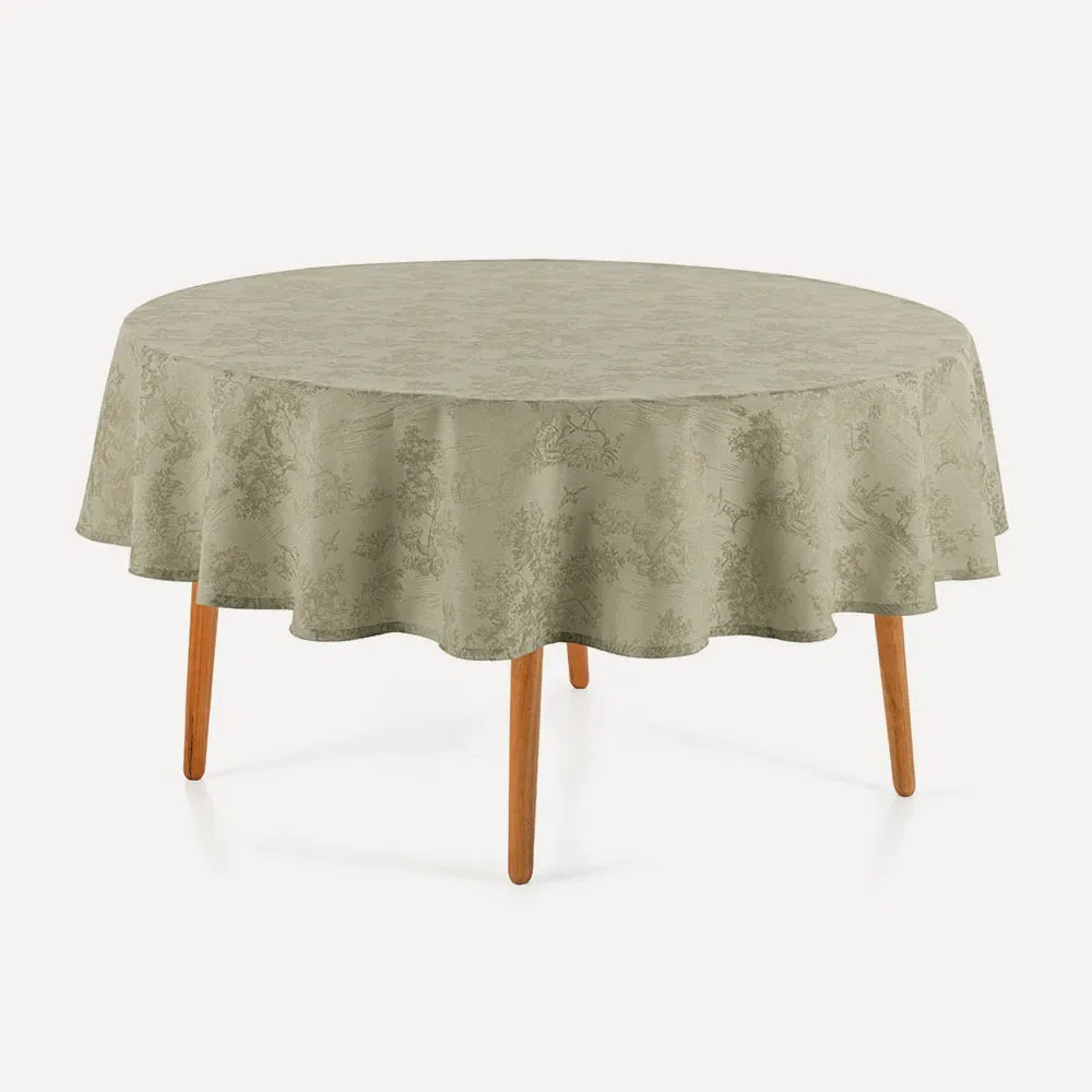 Toalha de Mesa Redonda 6 Lugares Grazia Alecrim — imagem 1