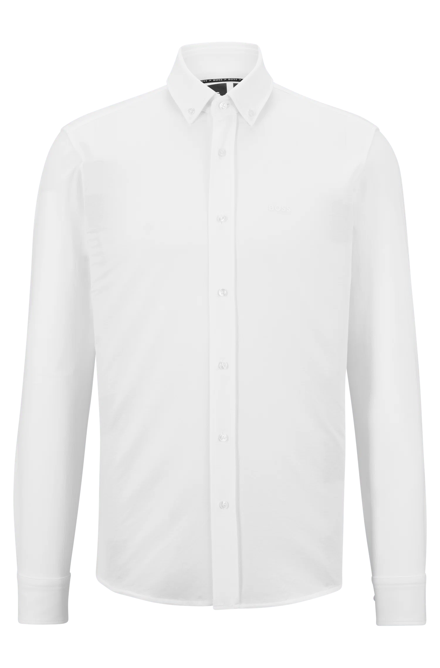 Camisa Regular Fit Numa Mistura De Jersey De Algodão Estruturado — imagem 1
