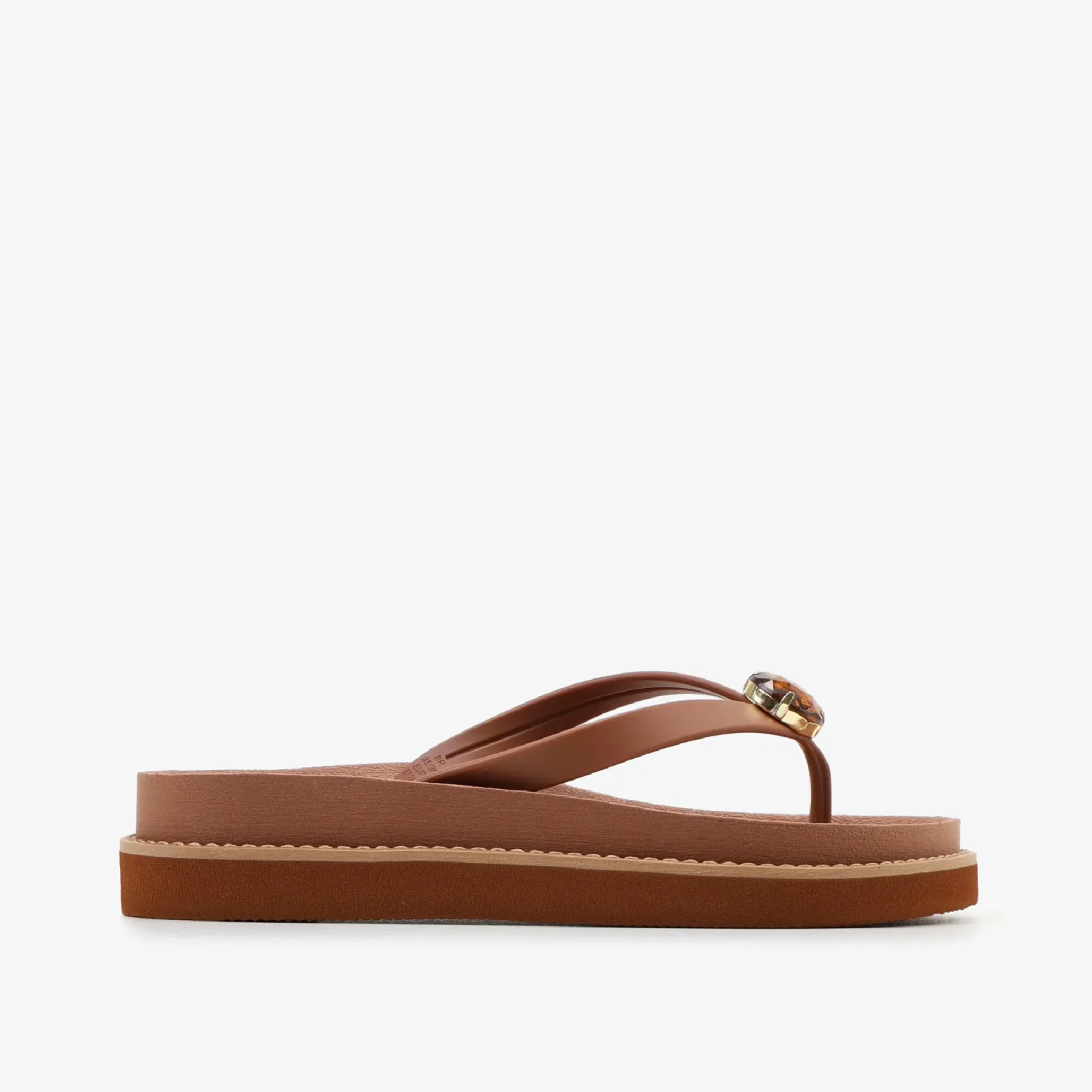 Chinelo Slide Caramelo Tabaco Pedraria