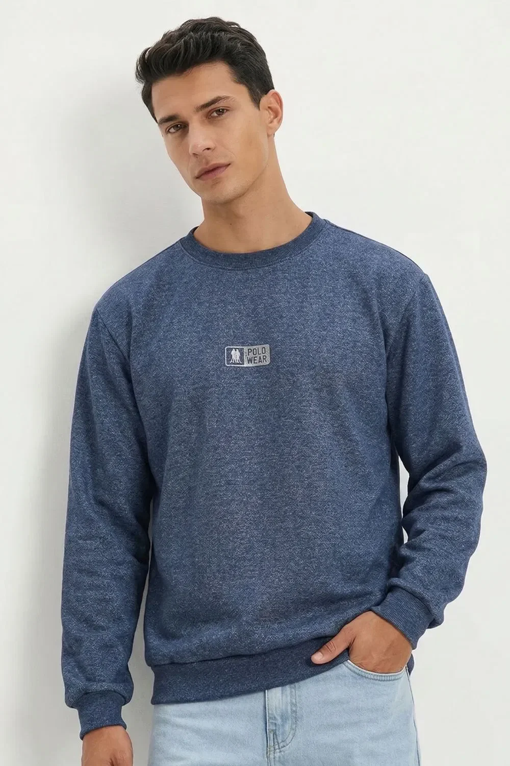 Moletom Gola Careca Casual Polo Wear Azul