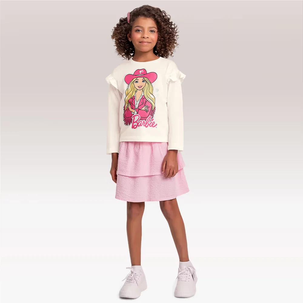 Blusa manga longa Barbie