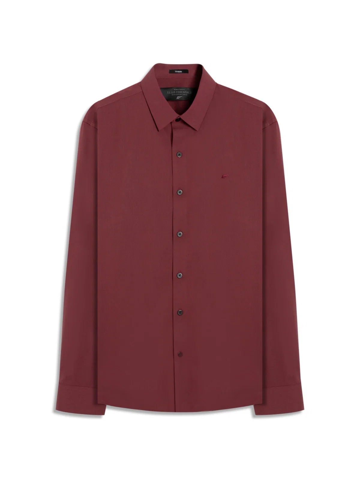 Camisa Wrinkled Cotton Slim Bordeaux