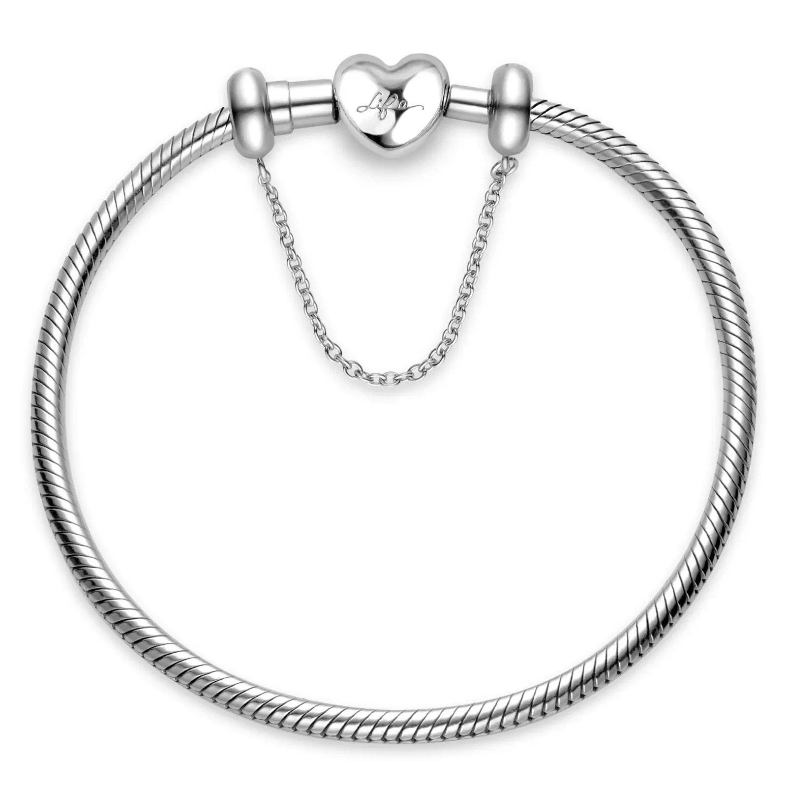Pulseira Life Coração em Prata 925 — imagem 1